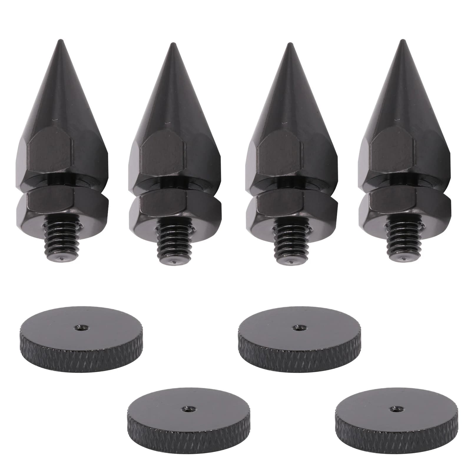 4Pack Carbon Iron M6 Thread Support for Speaker Feet with Tips Pad AMP Studio Monitor Foot Support for Amplifier CD Player