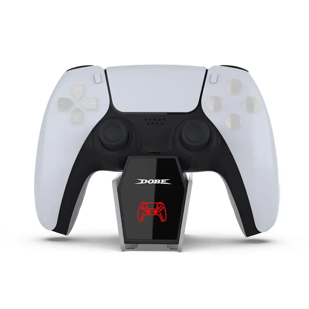 Caricabatterie per Controller PS5 con Luce RGB, Stazione di Ricarica Rapida Wireless per Controller, Accessori per Gaming
