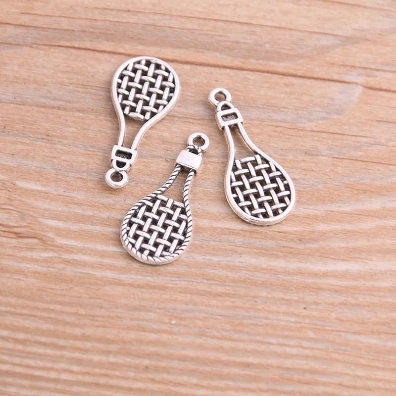 Antique Alloy Metal tennis racket pendant 50 pcs/lot to make accessories for necklaces DIY bracelets