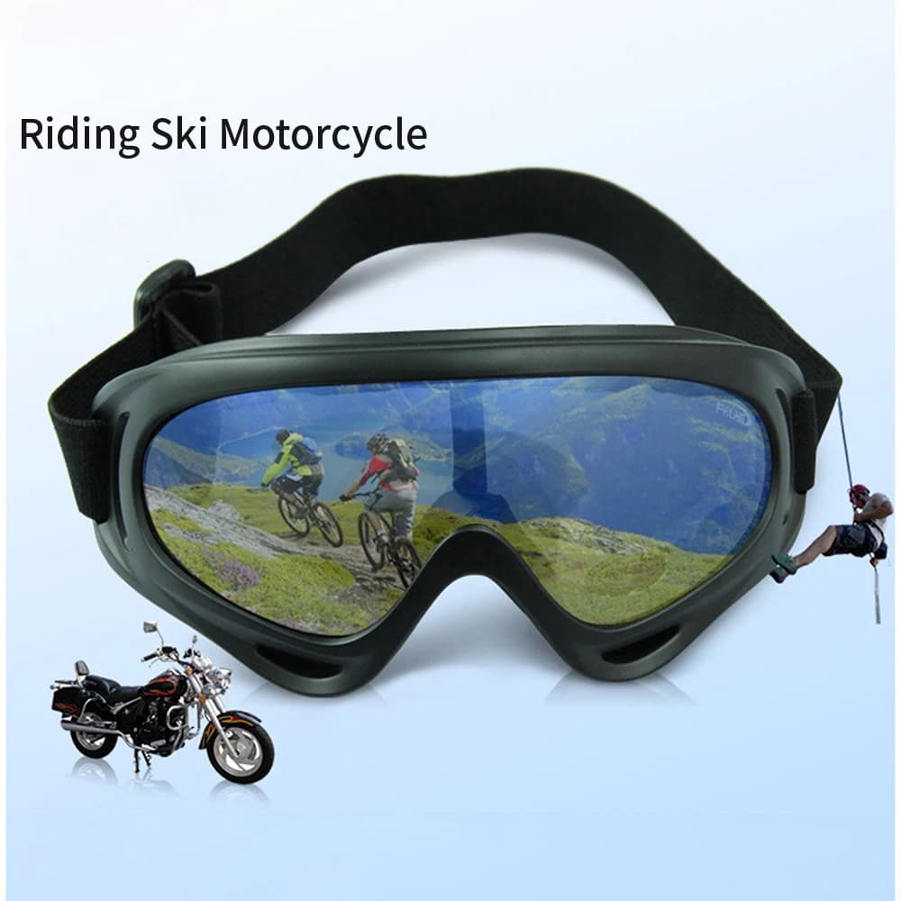 Occhiali da sci Snowboard Motocross Occhiali protettivi tattici traspiranti per moto Accessori per l'equitazione antipolvere rimovibili Nachienda