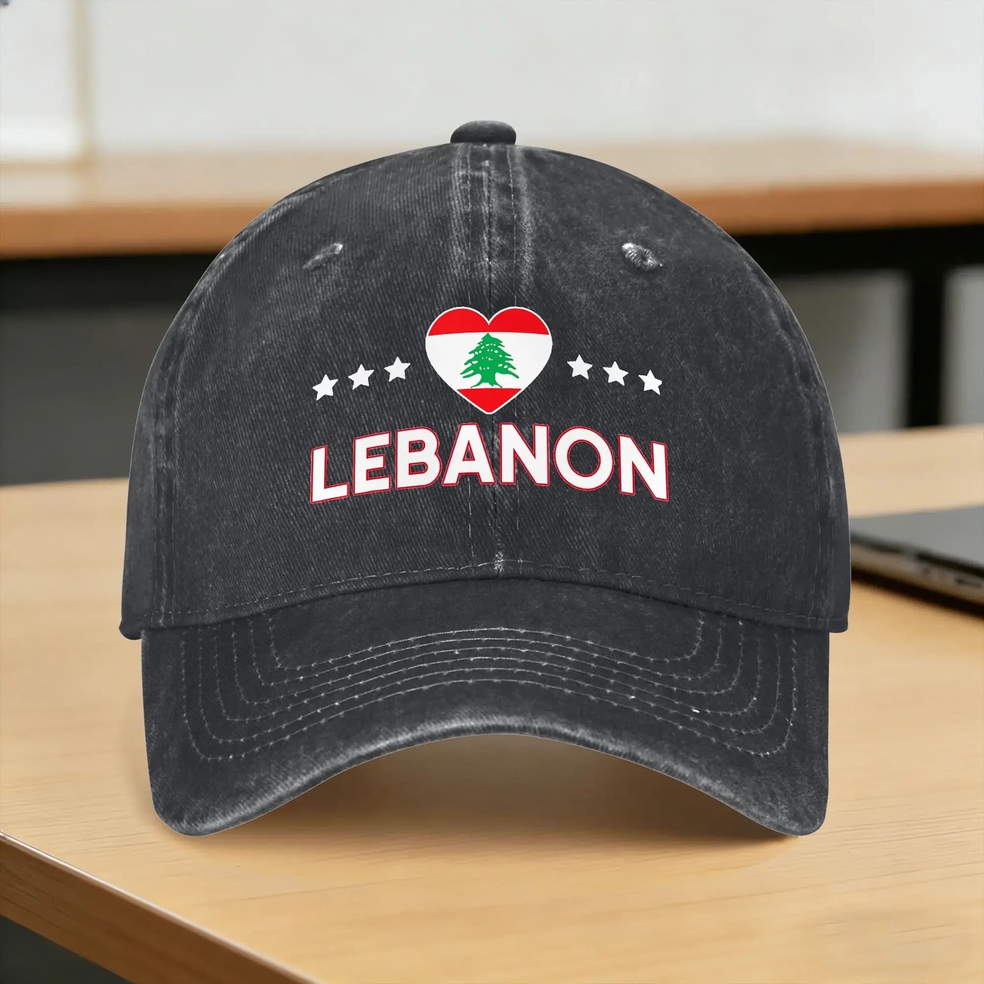 Cappellino da Baseball Vintage con Bandiera del Libano a Forma di Cuore, Casual, per Uomo, Estivo, Stile Kpop Rock Hip Hop, Cappelli Street Style