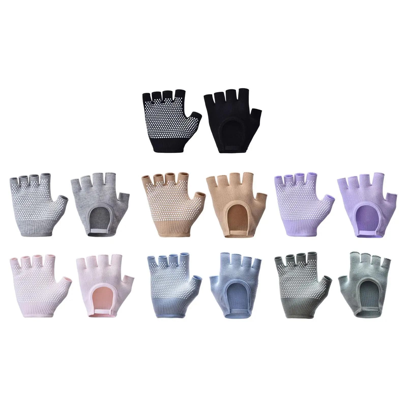 Women's Breathable Cotton Workout Gloves Half Finger Non Slip Grip for Gym Yoga Rowing Cycling Fitness Sports