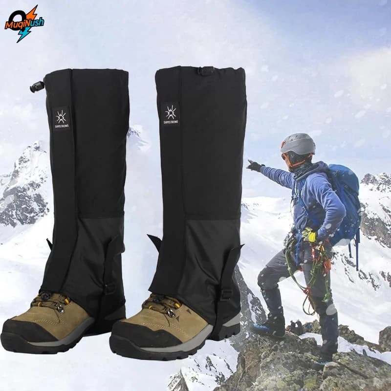MuqiNush Ghette per scarponi da trekking leggere, regolabili, resistenti alla neve e alla sabbia, con cinturino in gomma per escursionismo alpinismo