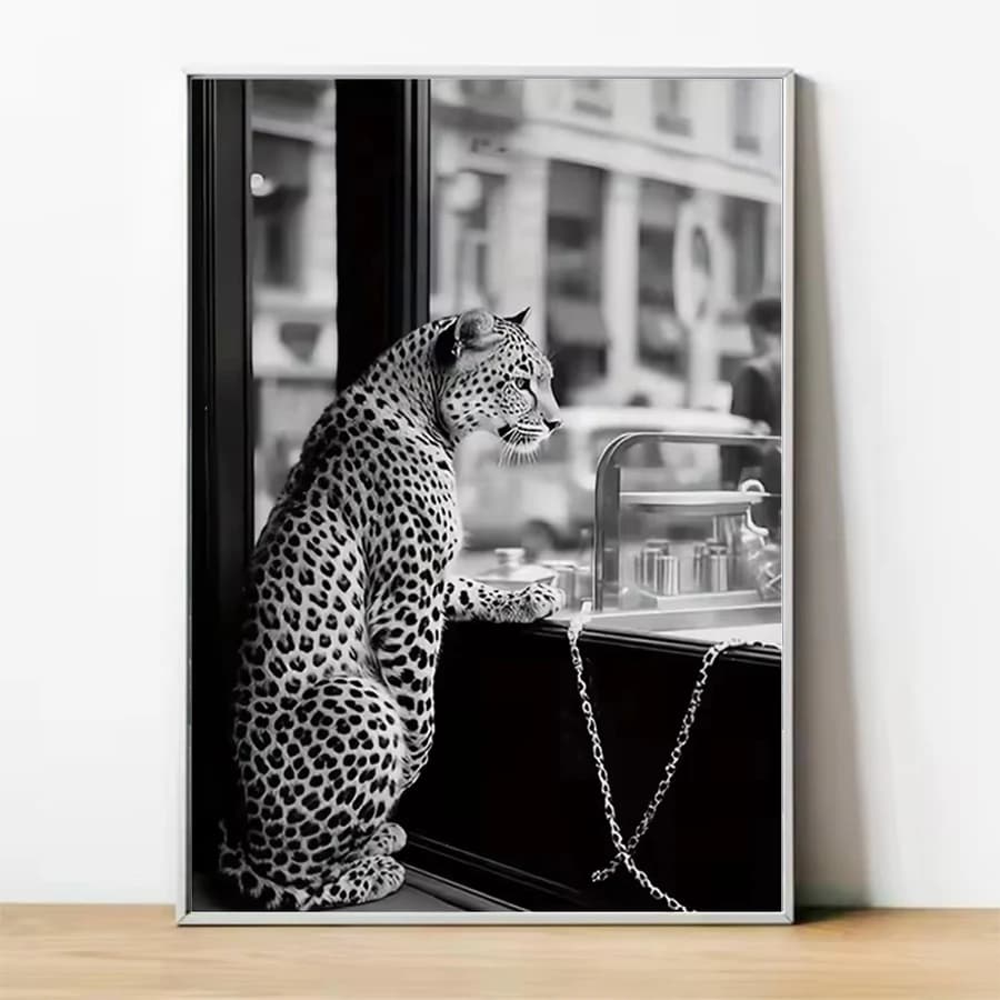 Diamond Painting Kit New Modern Black and White Art Animal Leopard Diamond Cross Stitch Embroidery Mosaic Painting Home Decor