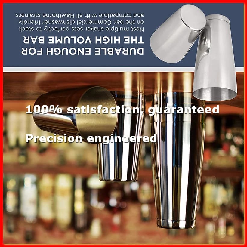 Premium Cocktail Shaker Set-Piece Pro Boston Shaker Set. Unweighted Drink Shaker Made From Stainless Steel 304-A09G