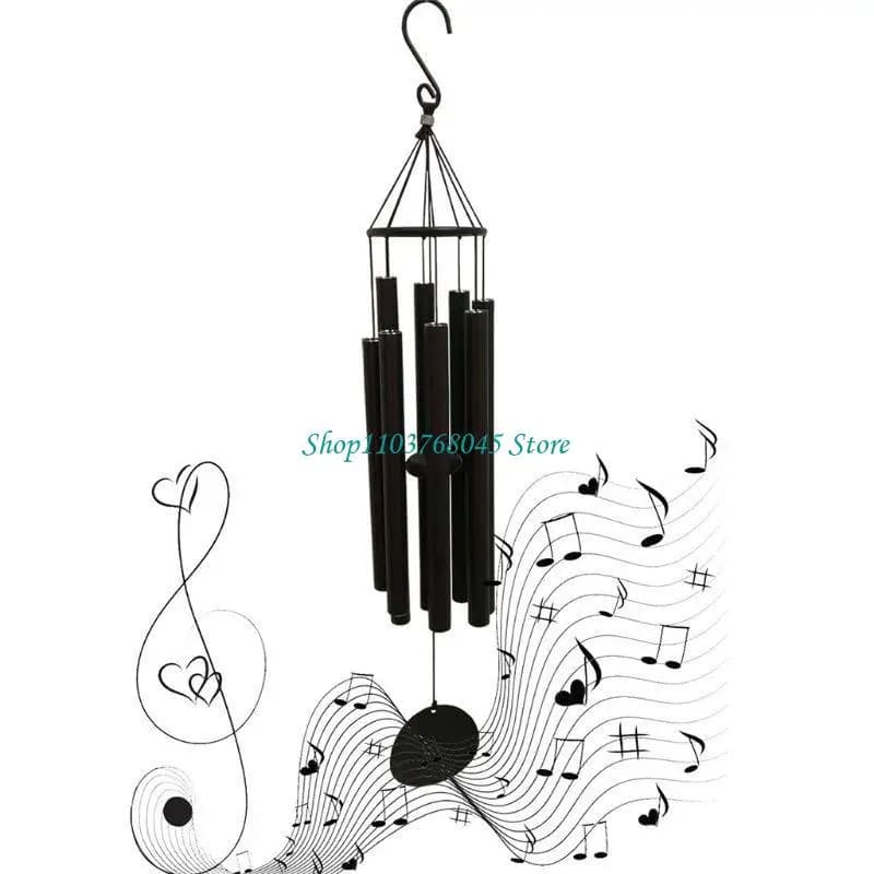 R53F Outdoor Wind Chimes 8 Tubes Iron Hanging Wind Chimes Garden Yard Patio Deep Tone