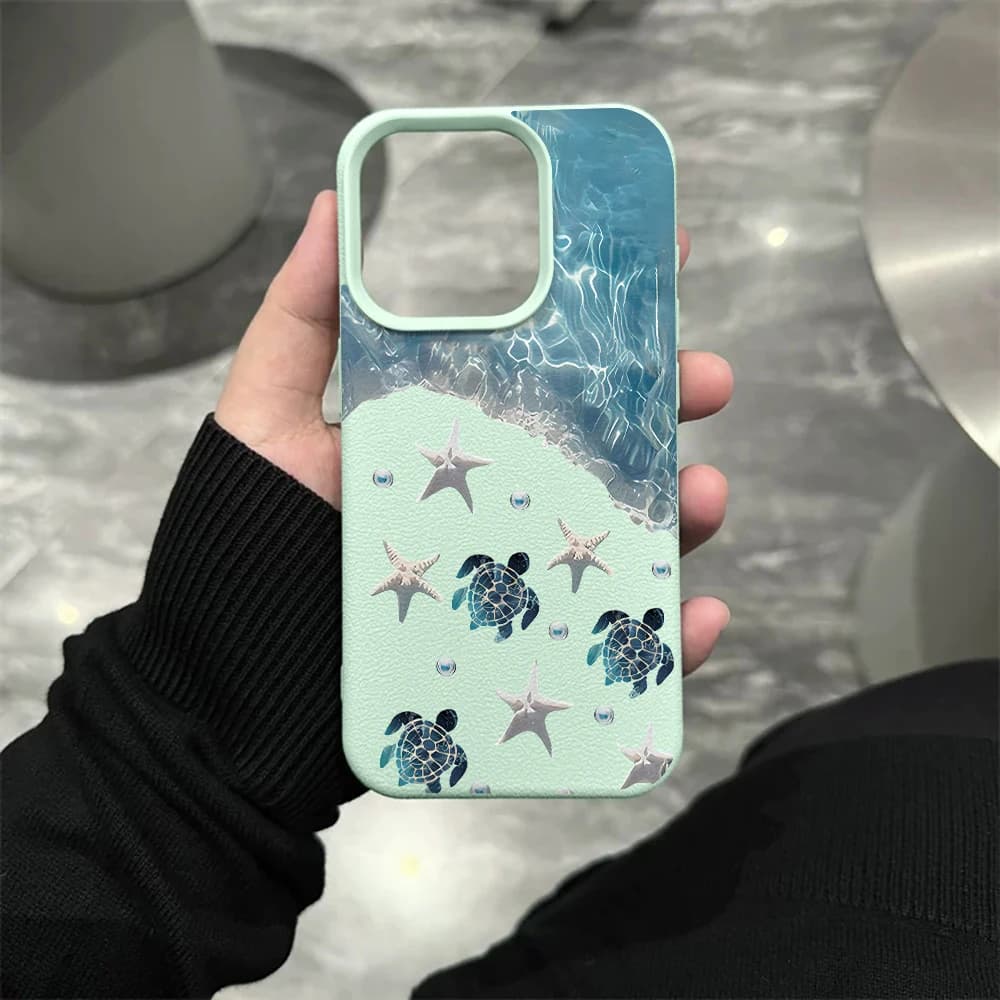 Waves Sea Turtles Phone Case For iPhone 17 16 15 14 13 12 11 ProMax 16 15 14 Plus 17 16 15 14 13 Pro 17Air Silicone Matte Cover