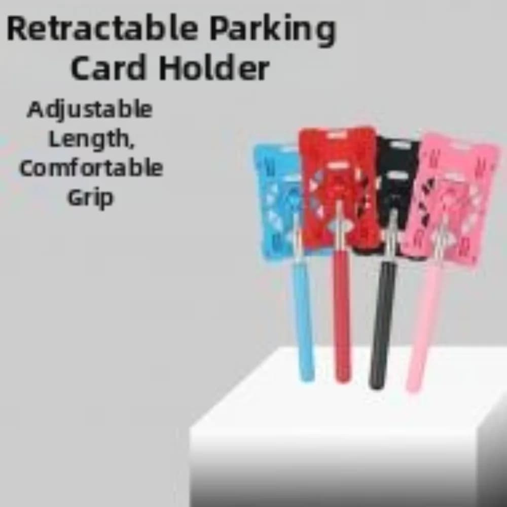 Creative Card Stick Telescopic Adjustable Length Plastic Contactless Payment Sleeve Long Handle Solid Color Card Holder Stick