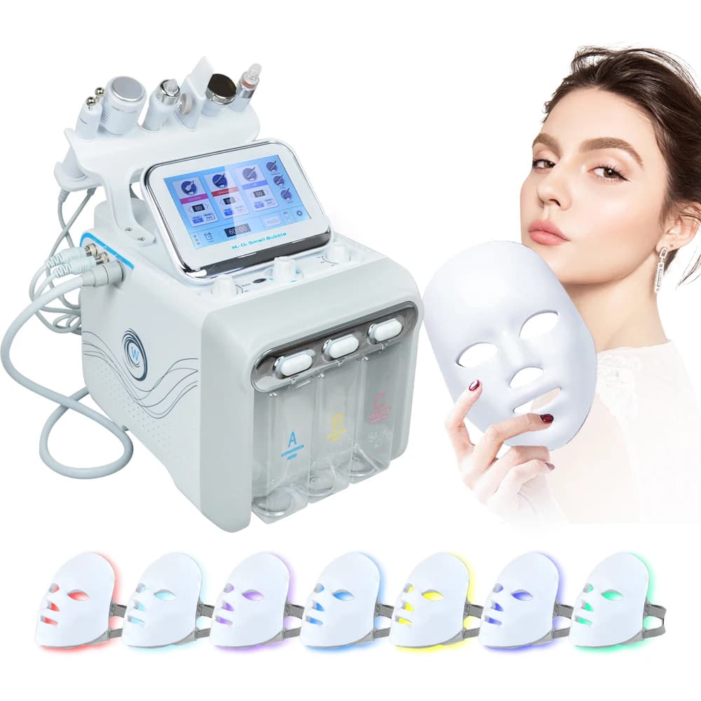 7 in 1 small bubble deep cleaning of pores face cleaning machine H2 O2 Hydra dermoabrasion peeling equipment for the beauty of oxygen jet