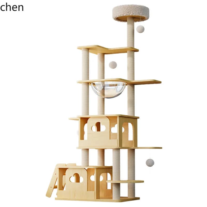 CP nuova colonna in sisal piattaforma da salto capsula spaziale struttura da arrampicata per gatti in legno massello nido albero per gatti