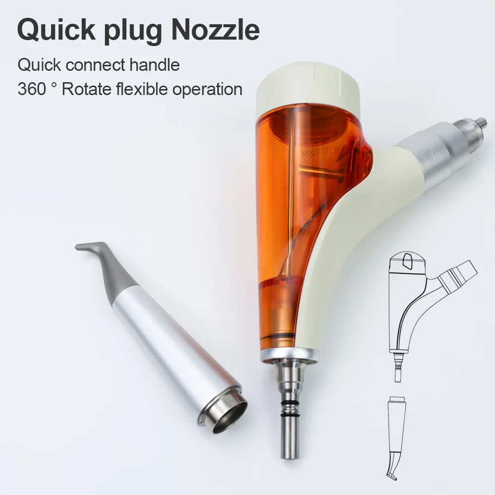 Dental Air Polisher Teeth Whitening Prophy Supragingivale Jet Polishing Tool 4 Holes Air Flow Polishing
