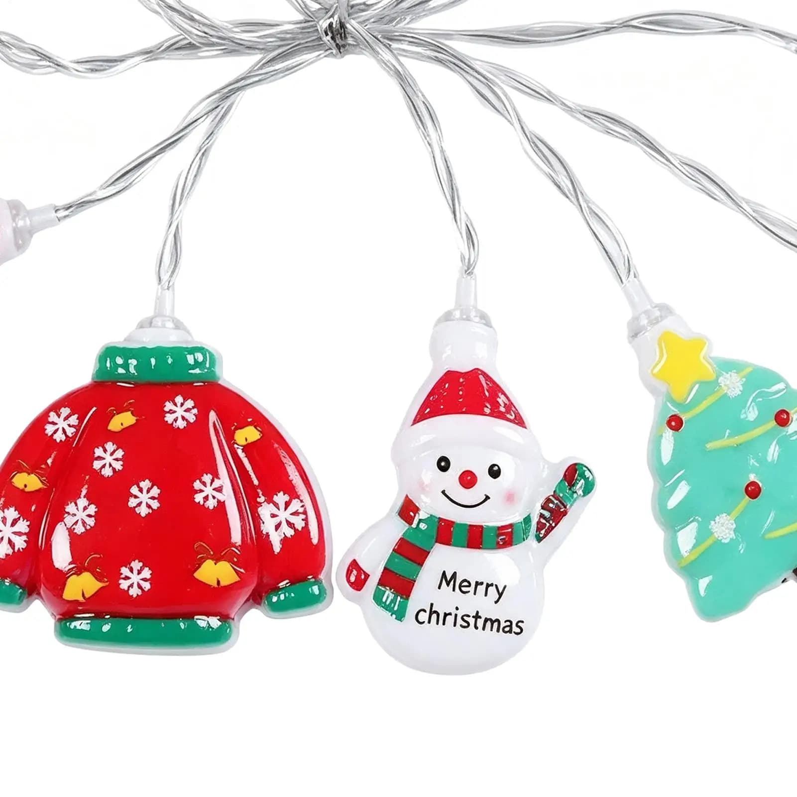 Christmas Santa String Lights Waterproof LED Santa String Light Christmas Tree Hangings Decor for Porch Front Door Yard Patio