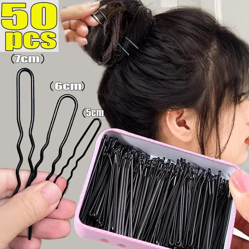 5/6/7 centimetri Nero Fermagli Per Capelli A Forma di U Bobby Pin Invisibile Ondulato Tornante Acconciatura Styling Metallo Hair Grip Barrette Accessori Per Capelli