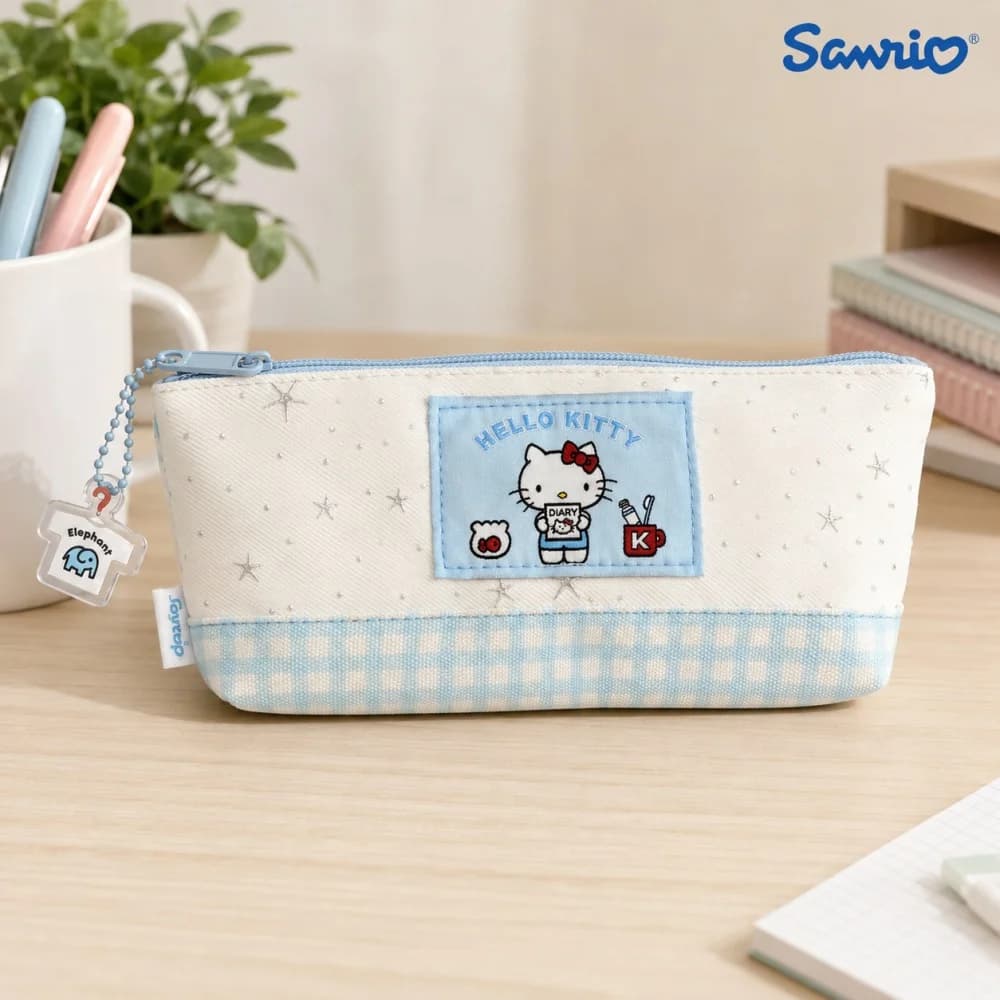Genuine Hello Kitty Pencil Case Sanrio Cute Cloth Pen Pouch Stationery Organizer for Office School Daily Carry Women Gifts