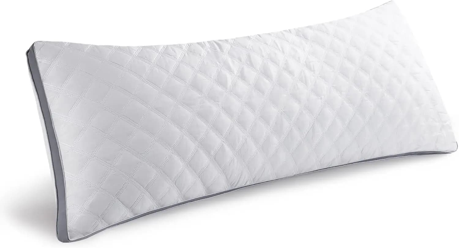 Full Body Bearing for Adults - Long pillow for sleeping on the side - Rigid and breathable support - 20x54 inch white