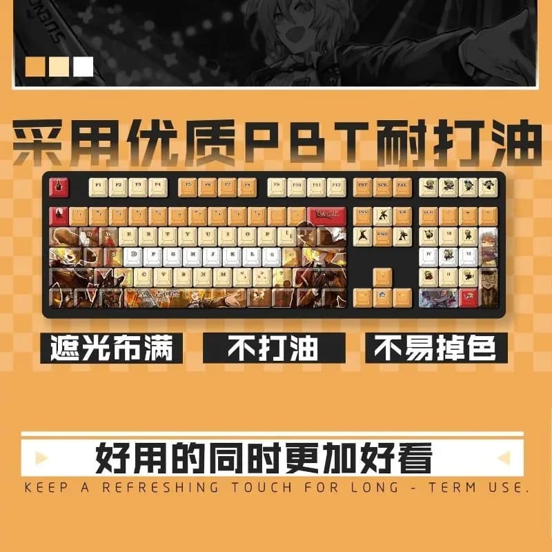Keycap per Tastiera Meccanica a Tema Videogiochi, 122 Tasti, Limbus Company Don Quixote, Adatti a Vari Computer, Keycap Gaming in PBT