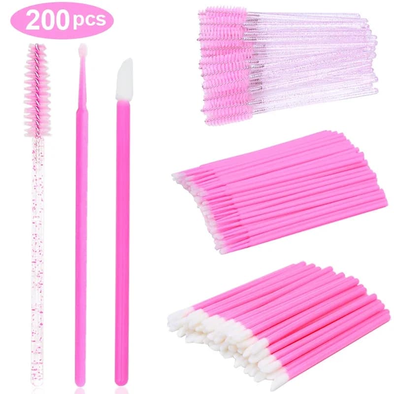200 Pz Brush for Eyelashes and Drops Mascara Extension Bacchette Spoolies Tools Set Lip Gloss Brush Makeup Applicators