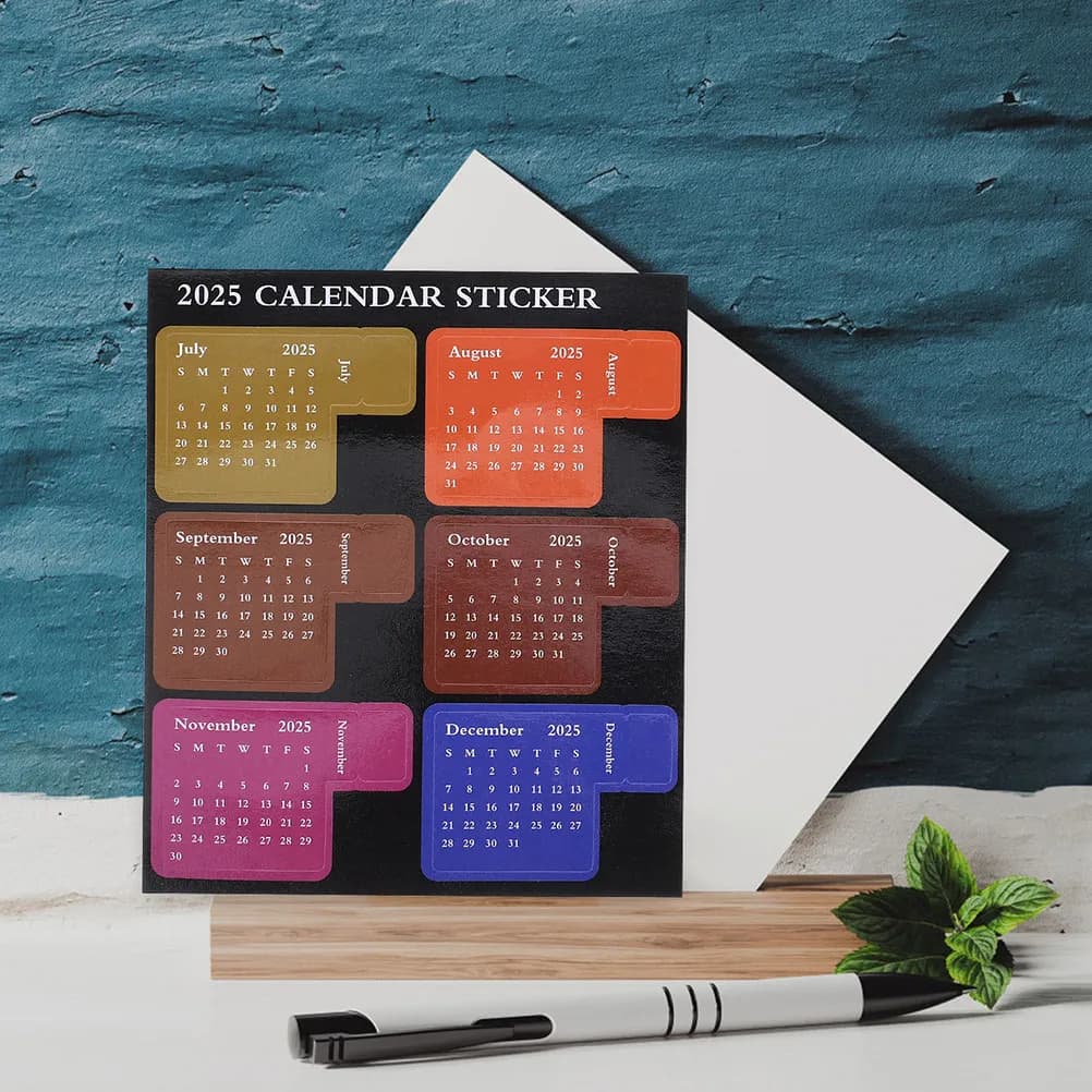 2 Set di Adesivi per Planner Mensile 2025, Etichette Colorate Fai-da-Te per Diario, Quaderno, Calendario, Organizer, Facilmente Riposizionabili