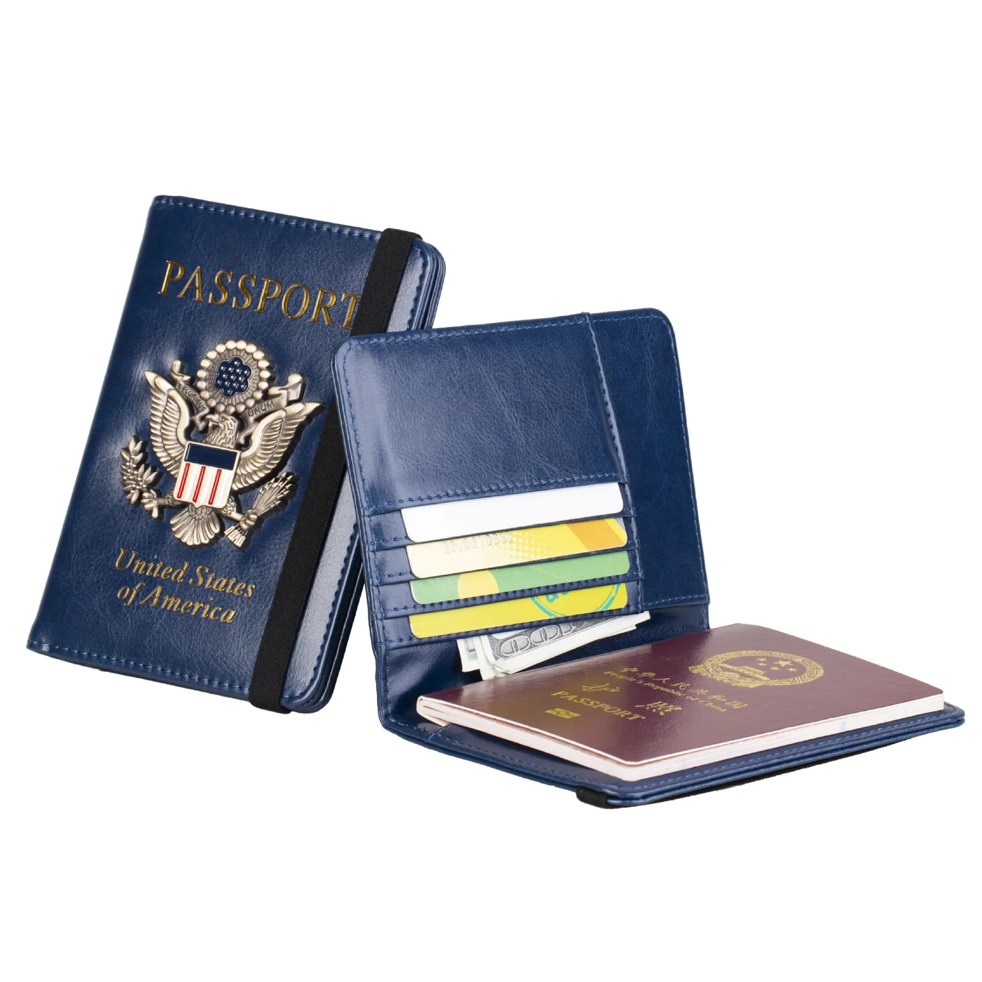 Custodia per passaporto da viaggio in pelle PU USA custodia per passaporto americana personalizzata per donna americana per custodia per documenti da viaggio da uomo in America