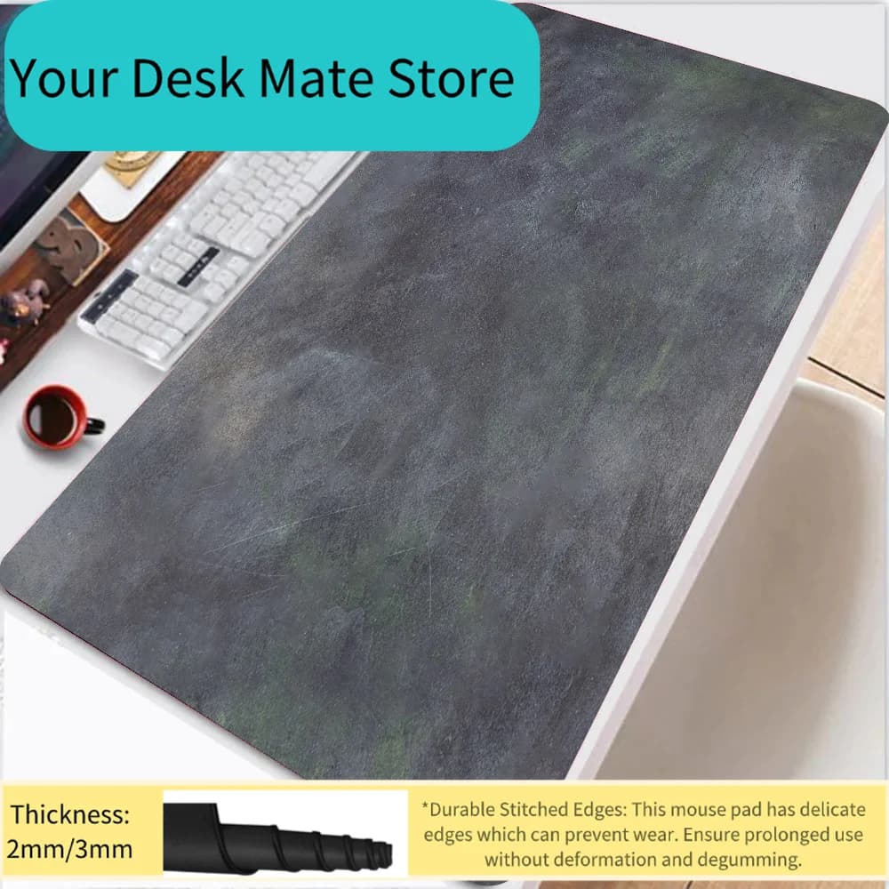 Tappetino per Mouse da Gioco in Marmo Grigio, Grande Tappetino per Tastiera, Tappetino da Scrivania per Computer, Tappeto da Ufficio Antiscivolo