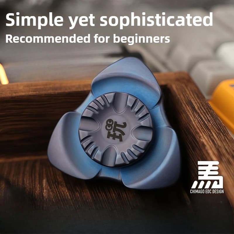 Chima EDC Demon-Subduing Sanye Novice Semplice giocattolo di decompressione Fidget Spinner in lega di titanio a tre foglie