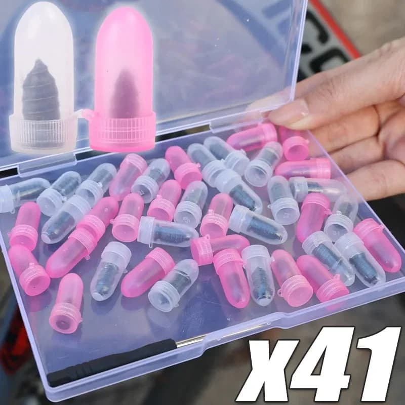 Kit di Riparazione Pneumatici 21-41 Pezzi, Chiodi Universali per Riparazione Tubeless Moto e Auto, Set di Chiodi in Gomma