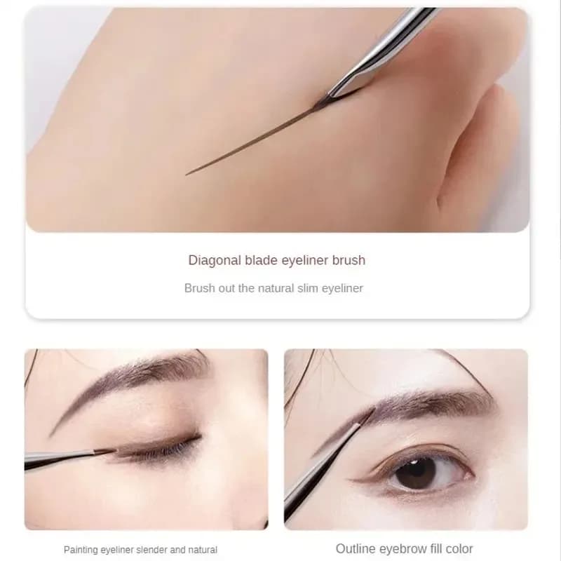 Ultra Eyeliner Brush With Upgrade Blade Under Eye Makeup Brush Precise Details Brush for Fine Corner Flat Eyebrows