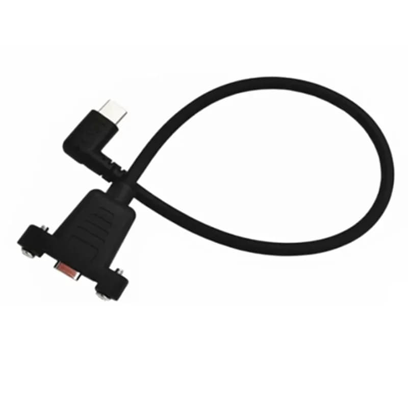 With panel screw hole 480Mbps Usb 3.1 Type-C male to female extension data cable 90 degree right angle extension cable