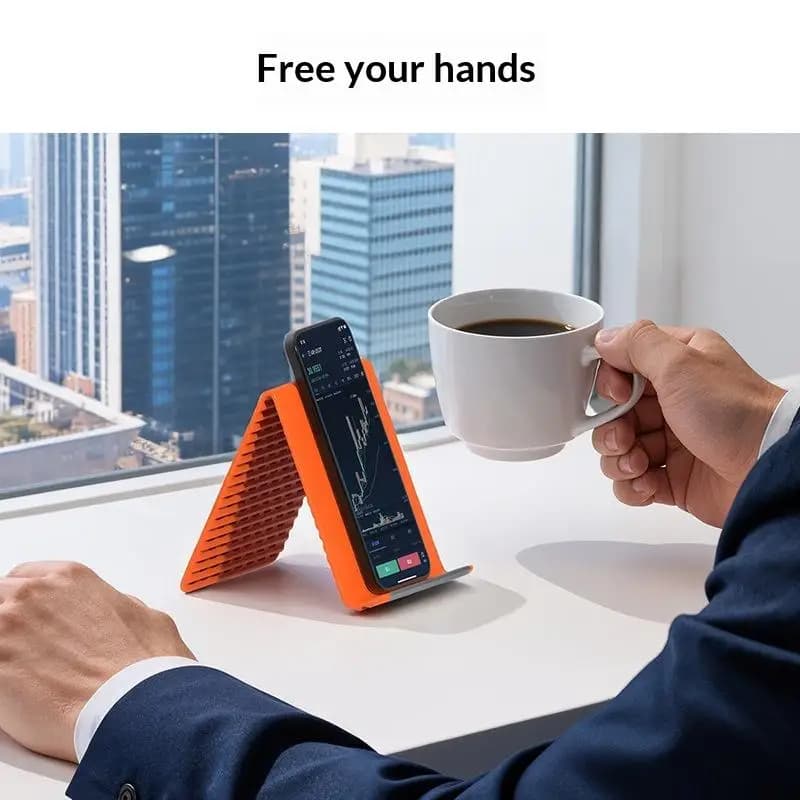 Supporto Pieghevole in Silicone per Telefono, Portatile da Scrivania, Compatibile con Tablet e Laptop
