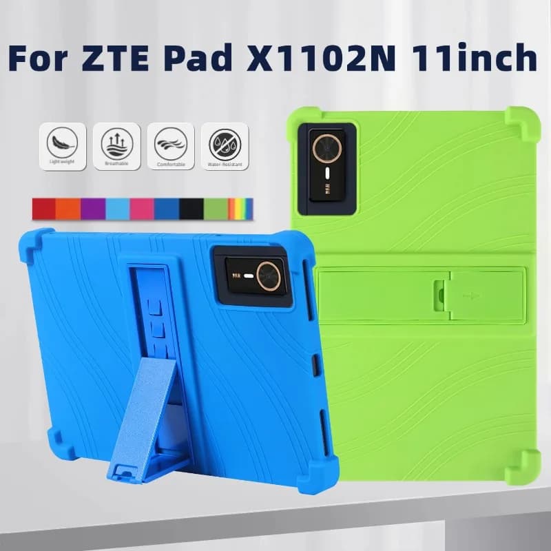 Per ZTE Pad X1102N Custodia protettiva in silicone antiurto da 11 pollici con supporto regolabile per tablet per bambini