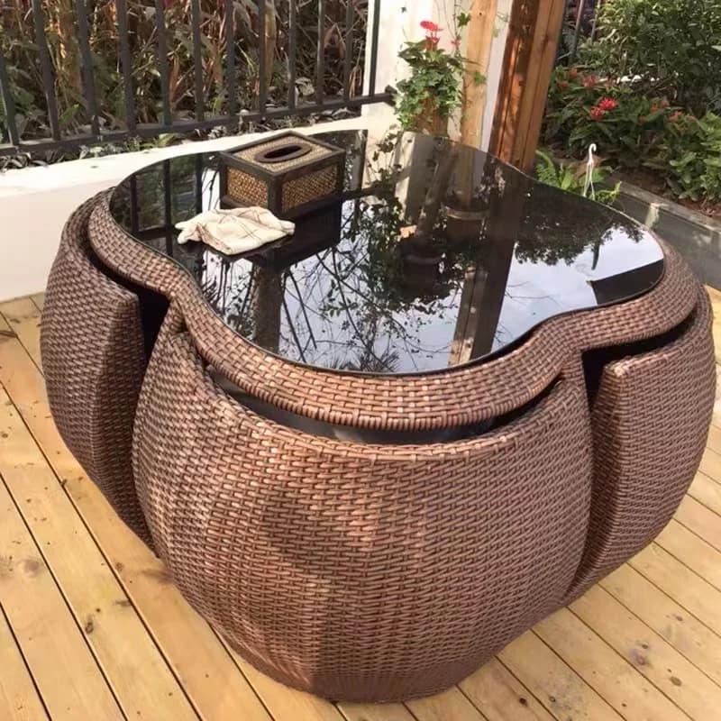 Set di mobili da giardino laterali mobili Sedie da conferenza Tavolo da esterno in legno Corridoio Studio Giochi di lusso Picnic Mesa Mobili per ufficio