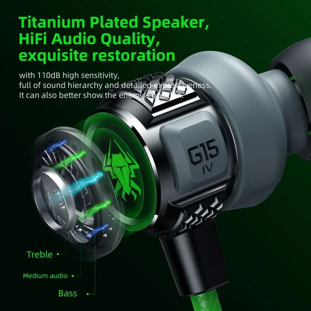3.5 mm intrauricular gaming headphones Built-in Microphone Dual Microphones Wired earphones HiFi Volume control 90 ° Gaming heads with angled plug