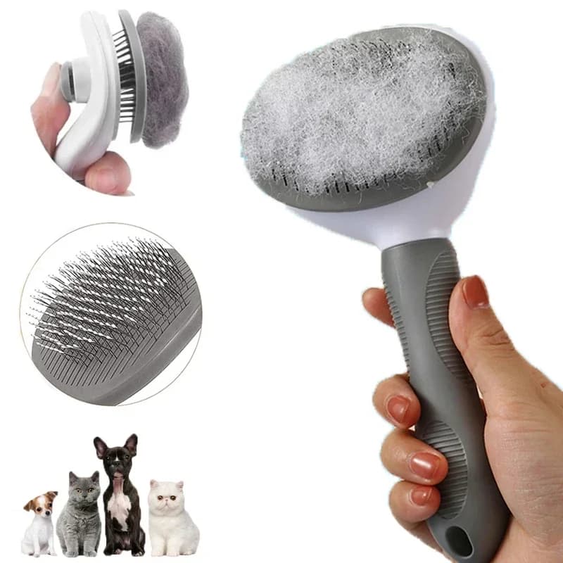 Spazzola per cani per rimozione peli di animali domestici Pettine per gatti Strumenti per toelettatura di animali Accessori per cani Forniture per gatti Pettine per massaggio di bellezza in acciaio inossidabile