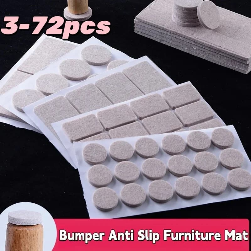 3-72 pezzi autoadesivi per le gambe della sedia feltro 3 mm di spessore pavimento protezione antigraffio tappetino mute mobili antiscivolo paraurti pad accessori