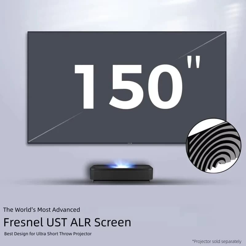 Schermo di Proiezione ALR Fresnel Cinema-Pro Nuova Generazione 2026 F16UST per Proiettore Laser UST, Schermo a Cornice Fissa 16:9 8K UHD