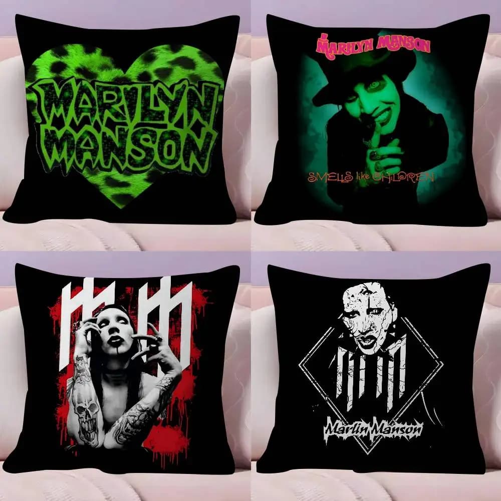 Classic Rock Band M-Marilyn M-Manson Cushion Cover Decorative Pillow Sofa Home Decor case pillow cases