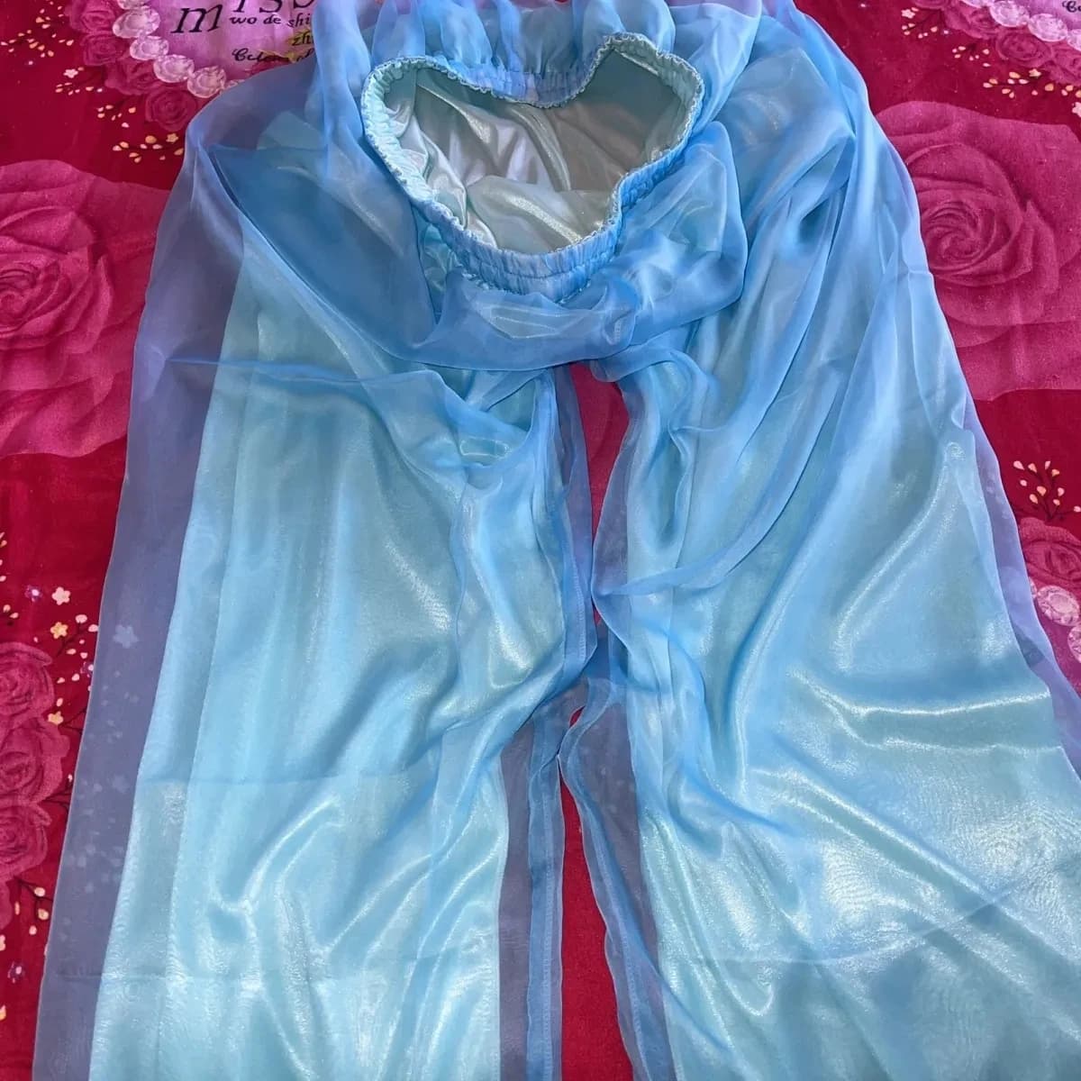 Pantaloni a gamba larga in vita elastica antiscivolo super setosi fatti a mano Doppi strati colorati