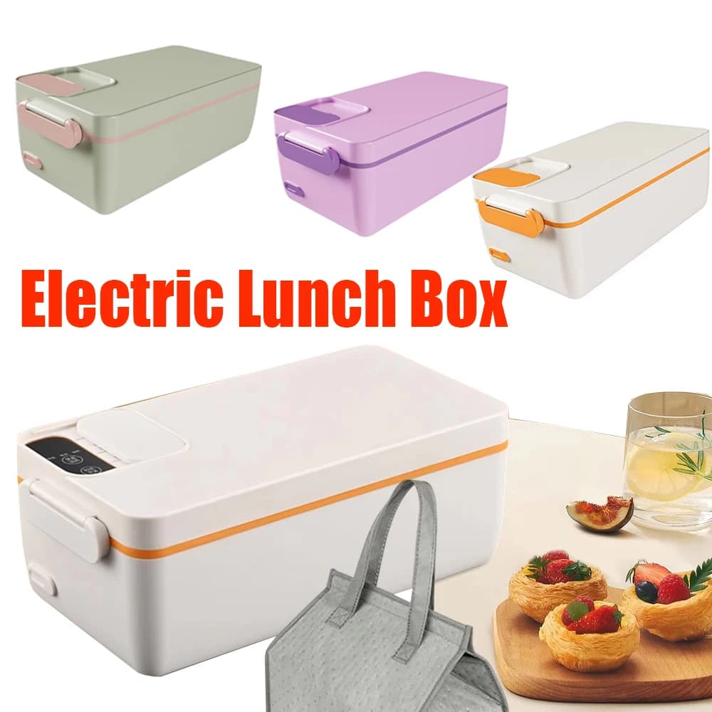Lunch Box riscaldante wireless da 1 litro realizzato in acciaio inossidabile 304 a prova di perdite e silenzioso, adatto per uffici, automobili e interni