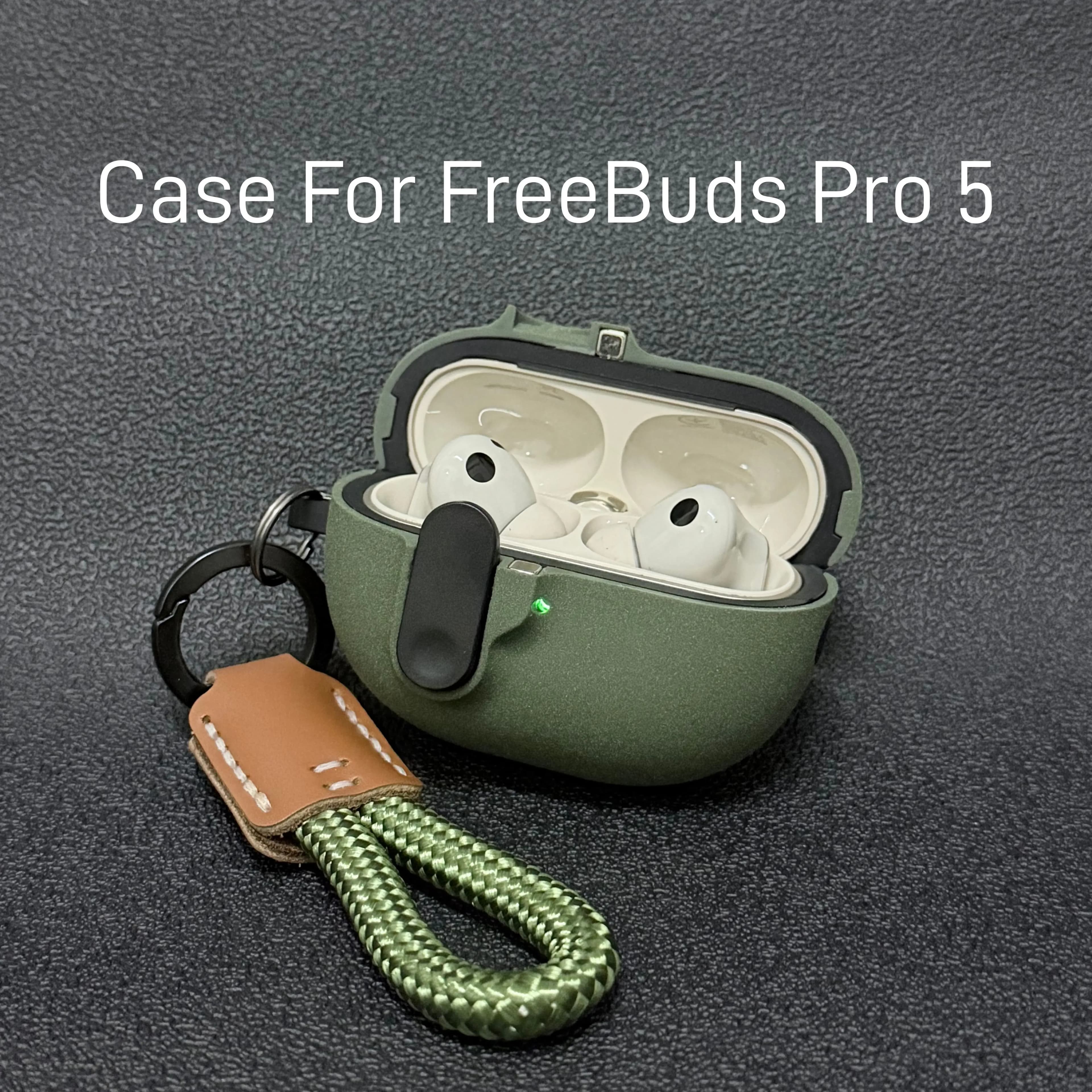 Custodia per HUAWEI FreeBuds Pro 5 con chiusura magnetica automatica, supporto per telefono, cover per cuffie FreeBuds Pro 5 con gancio