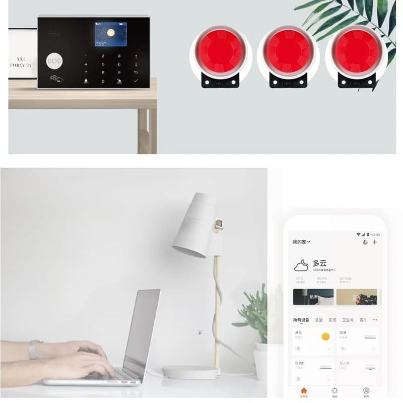Controllo APP Wifi 433 MHz Sistema di allarme domestico intelligente Tuya Allarme domestico di sicurezza wireless Smart Life Porta Sensore di movimento aperto Vita intelligente