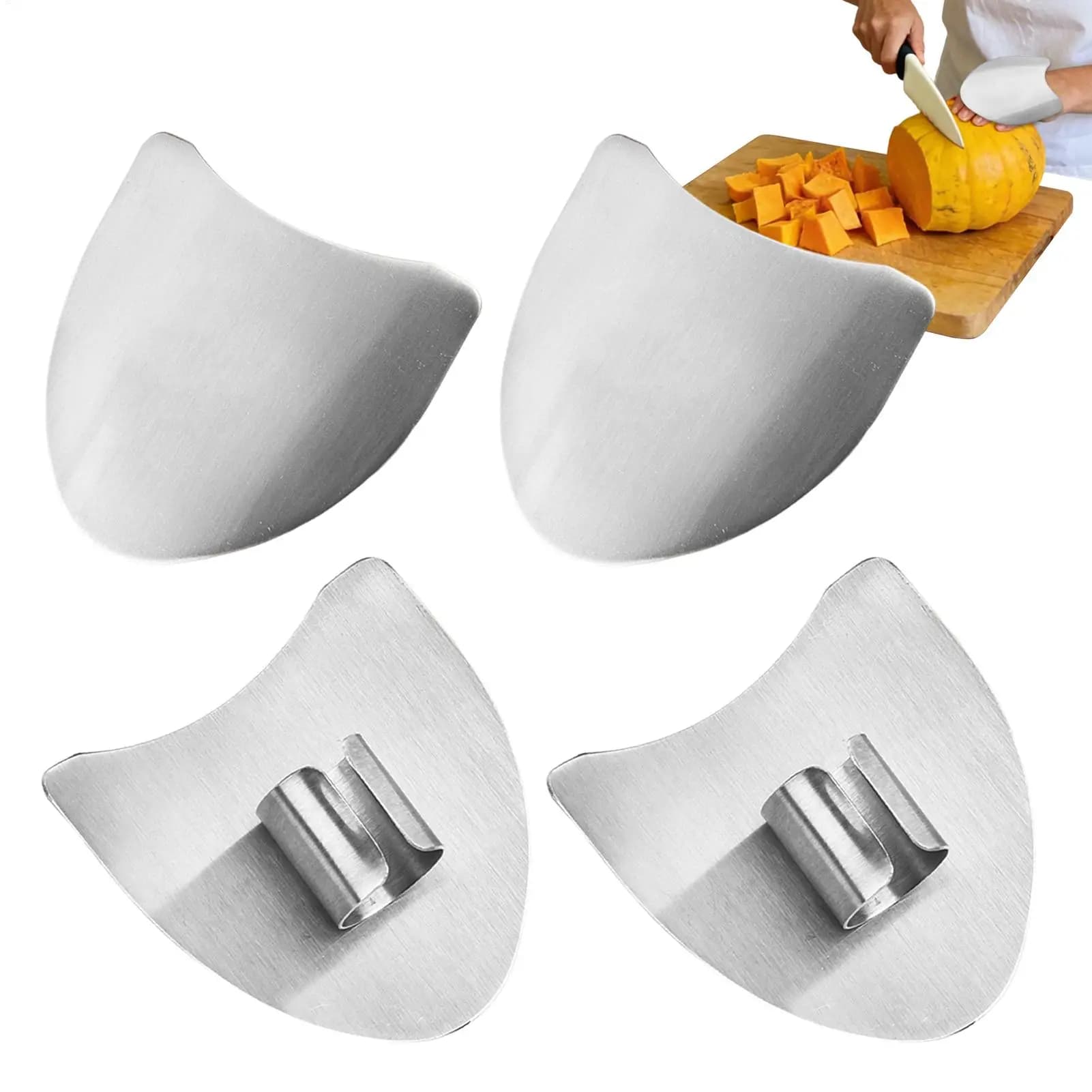 Protezione per Dita in Acciaio Inox, Accessorio per Coltelli da Cucina, Protezione da Tagli per Mani e Dita