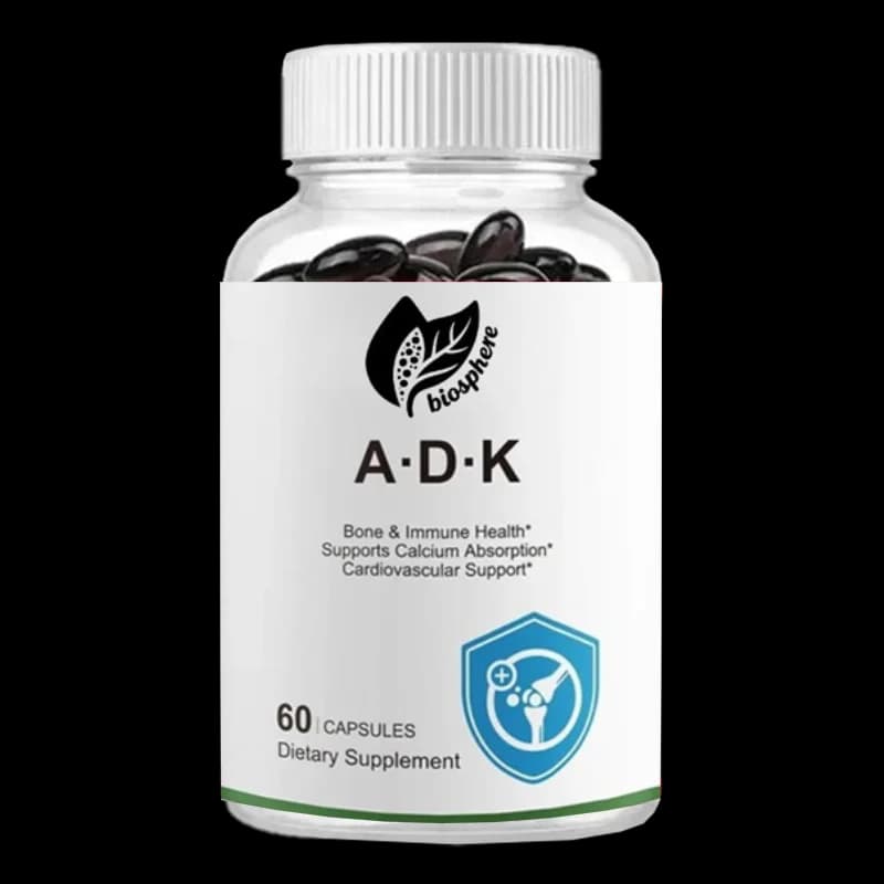 Integratore ADK, 60 pillole, calcio, vitamina A, D3, K2, supporta la salute immunitaria