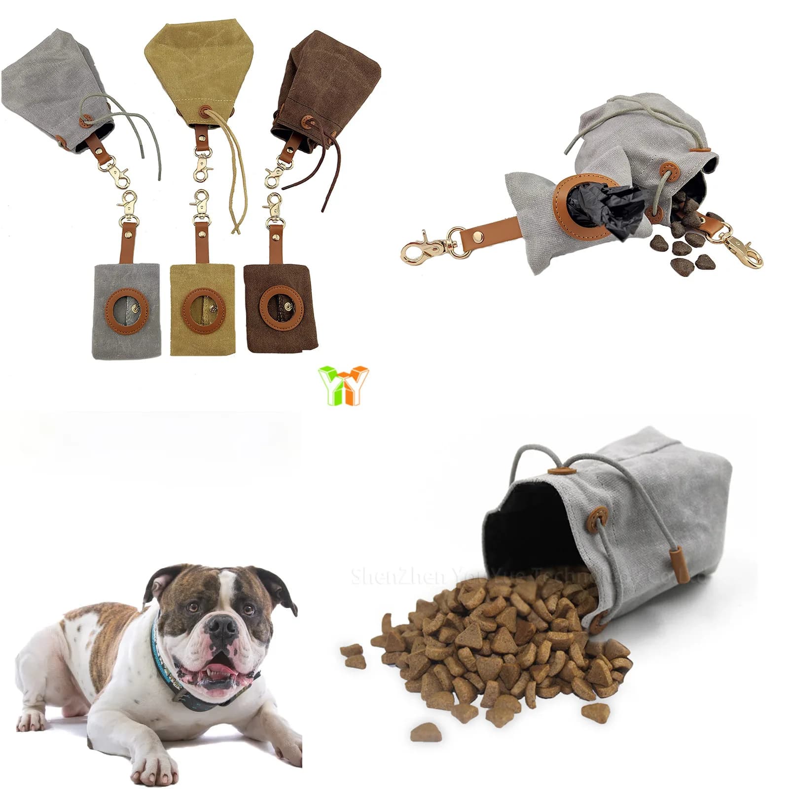 Ciotola per cani in tela impermeabile Ciotola per cani pieghevole universale Treno la borsa per alimenti per cani Ciotola pieghevole per esterni per gatti per cuccioli Forniture per animali domestici