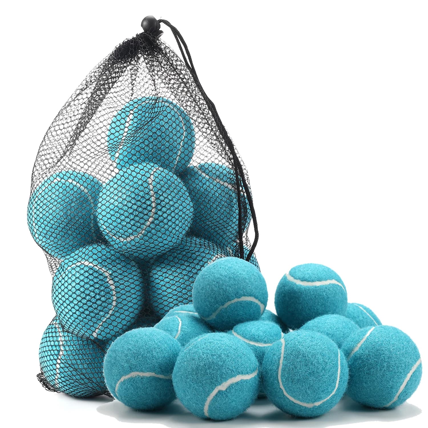 Palline da tennis Palline da allenamento durevoli ad alta elasticità per principianti Pratica pallina da tennis con borsa a rete Palline da tennis in gomma di lana