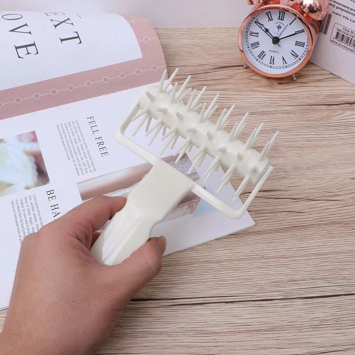 Pizza Dough Roller Made of High Impact Plastic Spikes Rolls Smoothly on Pastry Dough Blistering Uneven Rising