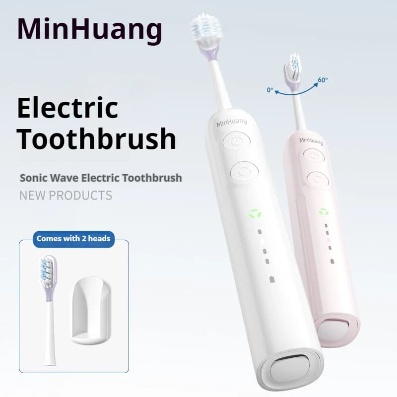 Ultrasonic Electric Toothbrush for Home or Travel Soft Hair Charging USB Toothbrush for Adults Waterproof Set Automatic for Couples