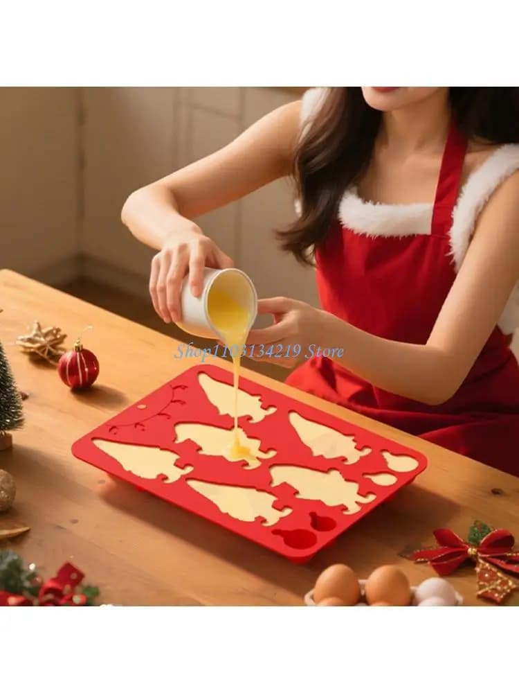 Stampo natalizio in silicone riutilizzabile N5KC per prodotti da forno artigianali Lavabile in lavastoviglie Design flessibile