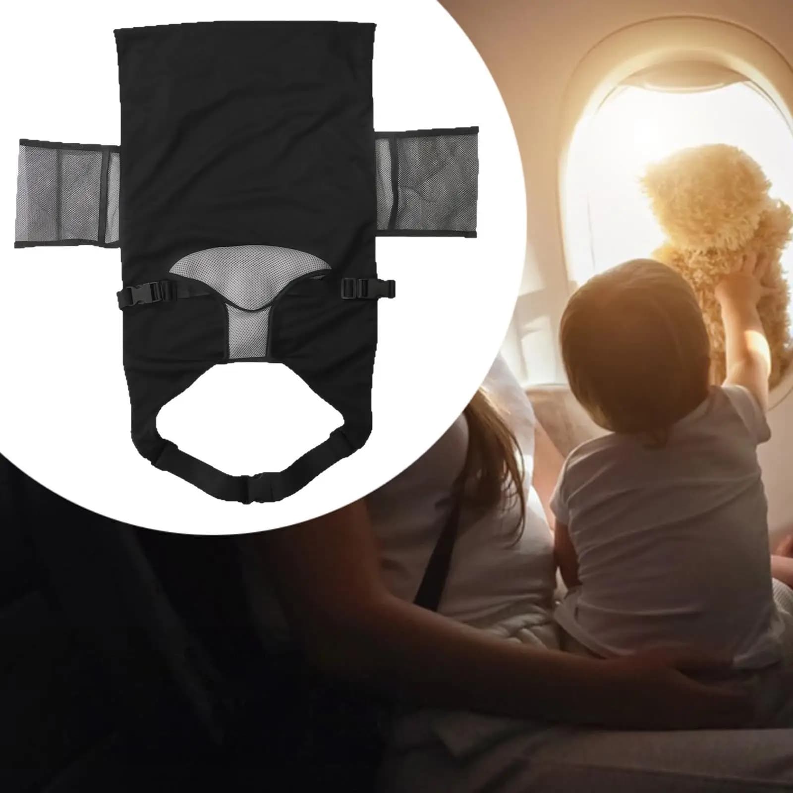 Letto Pieghevole Spazioso per Aereo per Bambini, Soluzione Portatile e Confortevole per Dormire in Viaggio, Poggiapiedi in Tessuto per Aereo