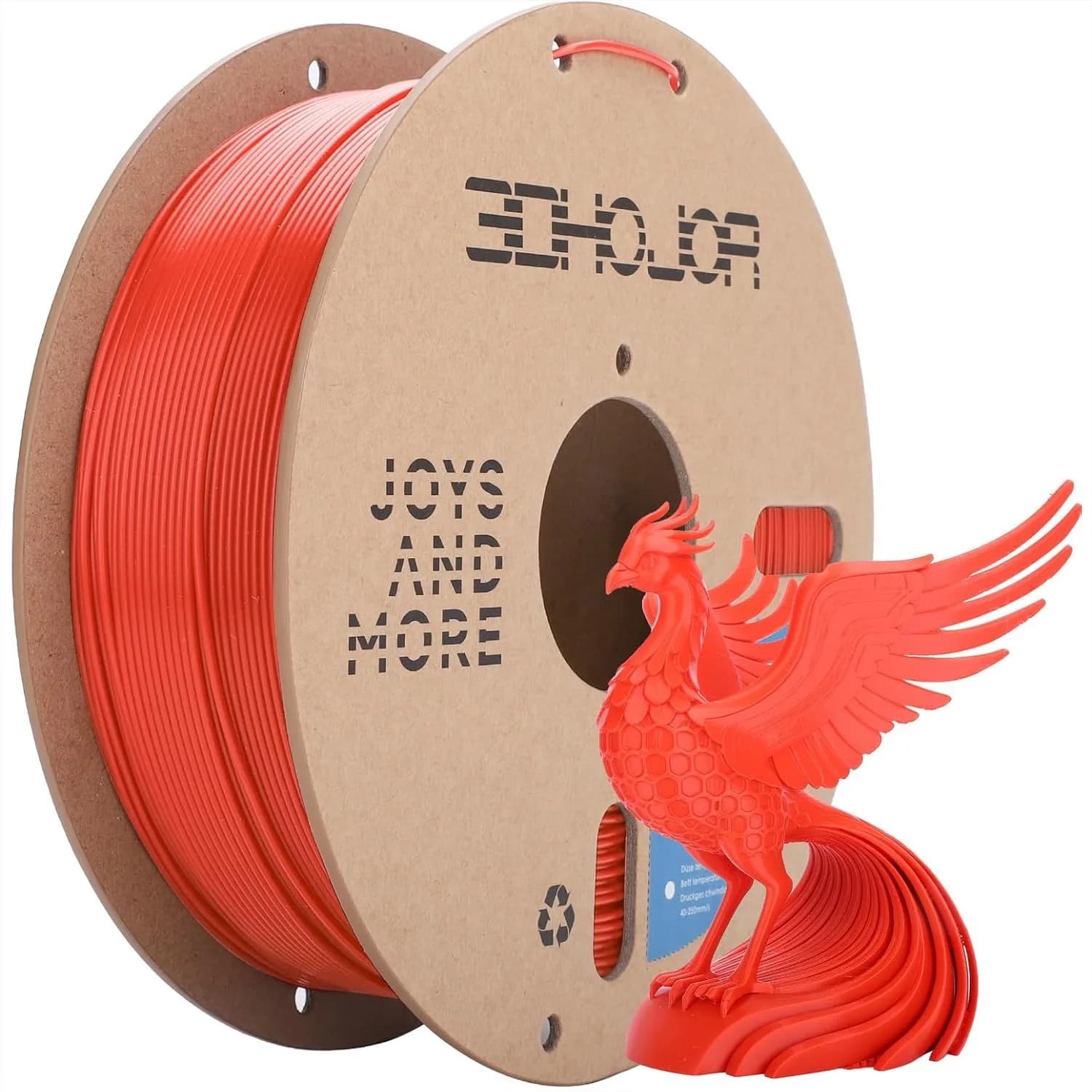 Filamento PLA 1.75mm, Filamento per Stampante 3D 1kg su Bobina di Cartone (2.2 libbre), Precisione Dimensionale +/-0.03mm, Senza Odore, Anti-intasamento