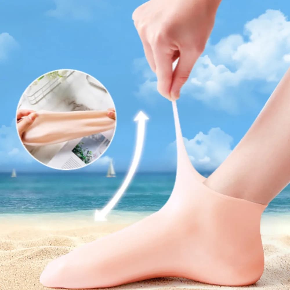 2 Pieces Silicone Foot Care Socks for Men and Women Moisturizing Protection Softens Dry Cracked Heels Essential Foot Care Tools
